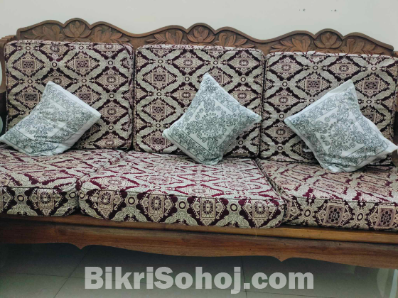 Shegun wooden sofa with foam cover